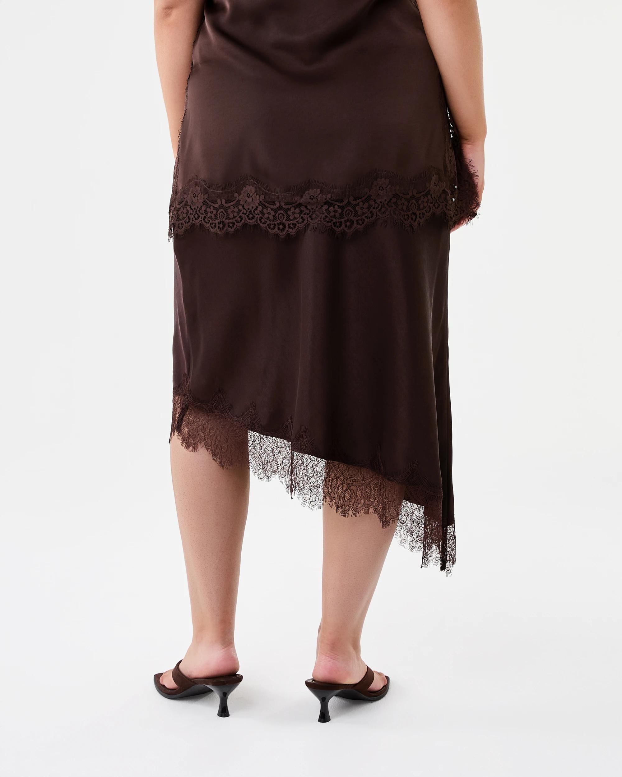 3 Lace Trim Satin Skirt Cbean, 3 of 6