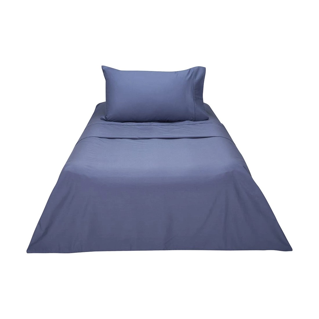 6 180 Thread Count Sheet Set - Single Bed, Mid Blue, 6 of 8