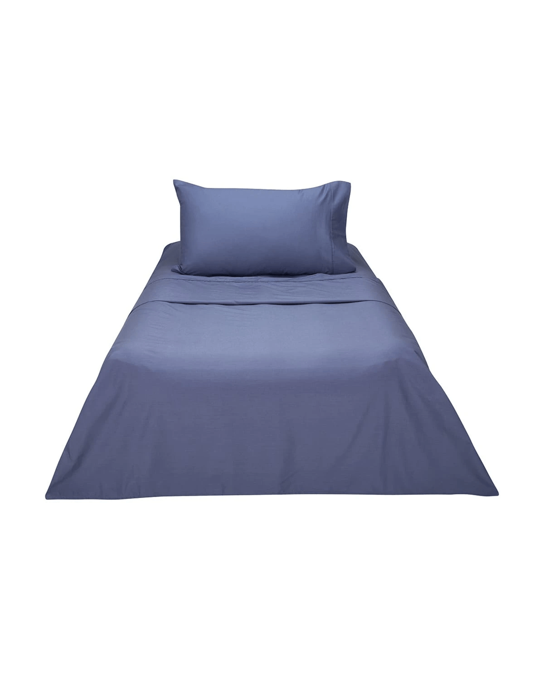 6 180 Thread Count Sheet Set - Single Bed, Mid Blue, 6 of 8