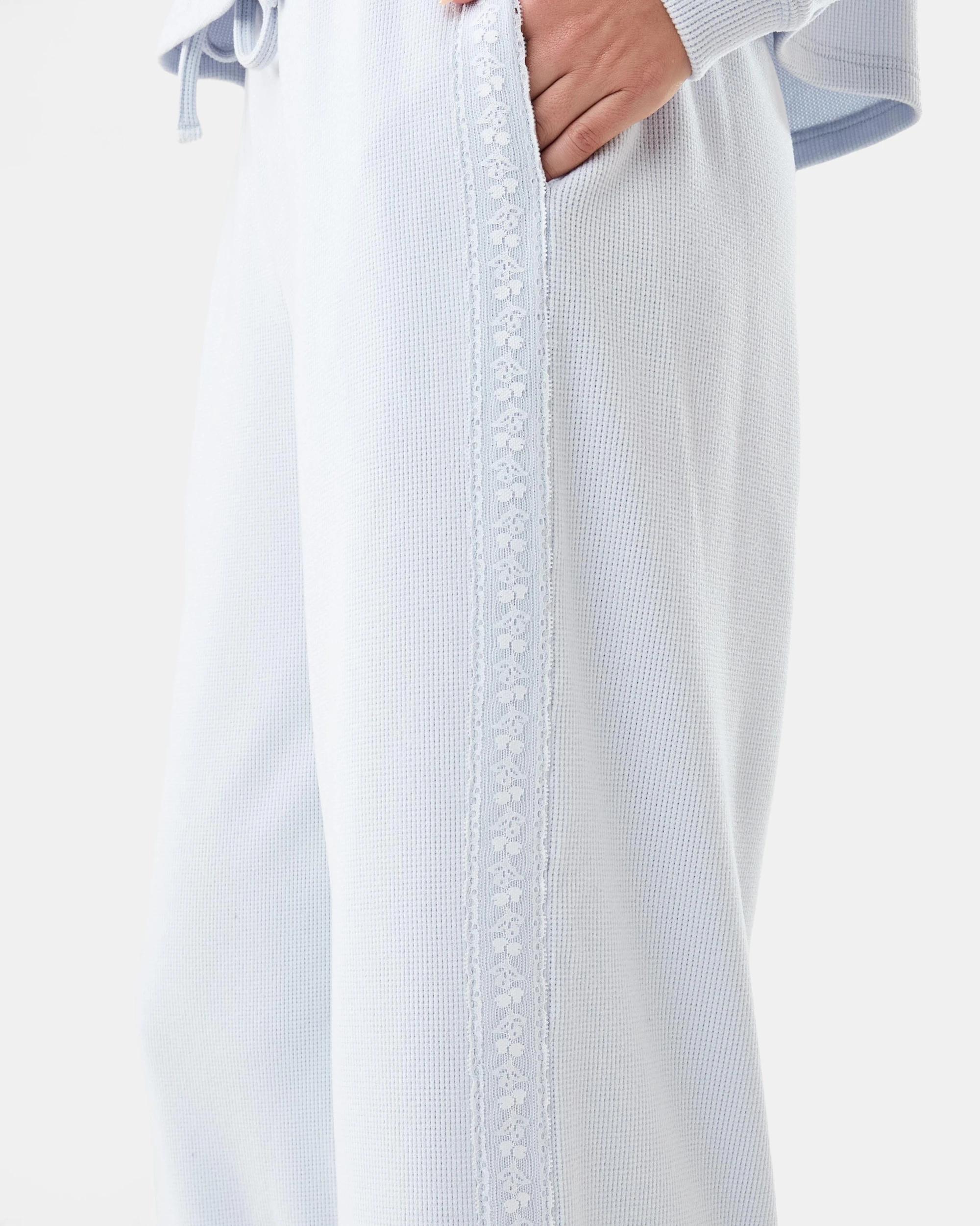 6 Waffle Lace Lounge Pants Halo Blue, 6 of 7