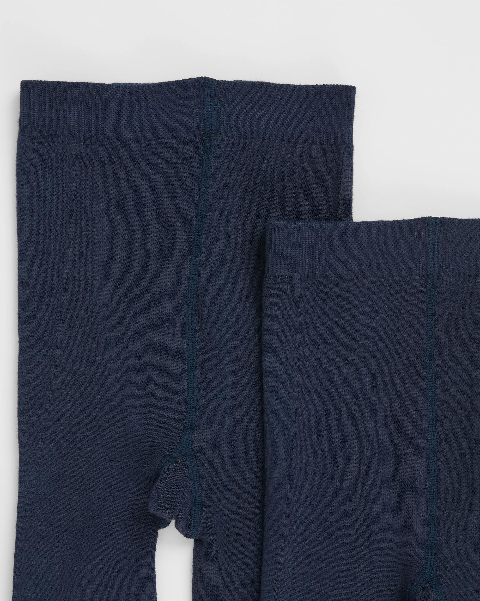 2 Maxx Bamboo 2 Pack Girls School Tights NAVY, 2 of 3
