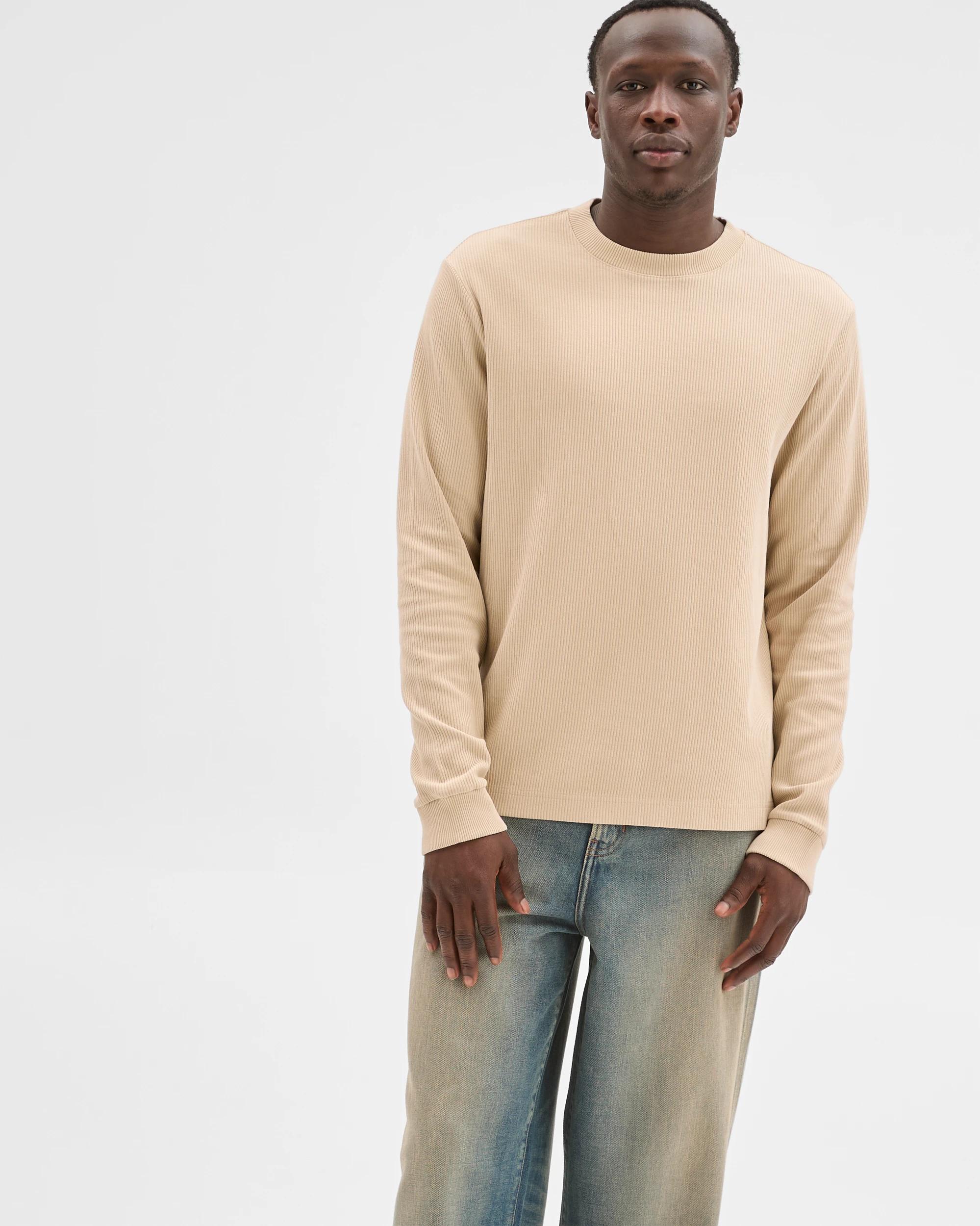 3 Commons Australian Cotton Relaxed Heavyweight Textured T-Shirt ACID SAND, 3 of 6