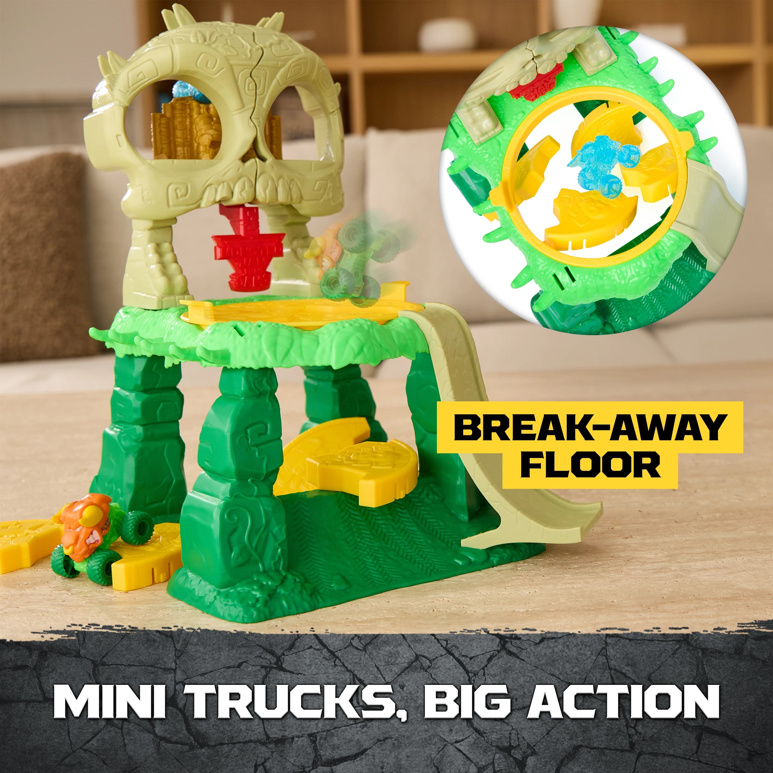 9 Monster Jam Mini Jams Crash N' Crumble Jungle Playset, 9 of 9