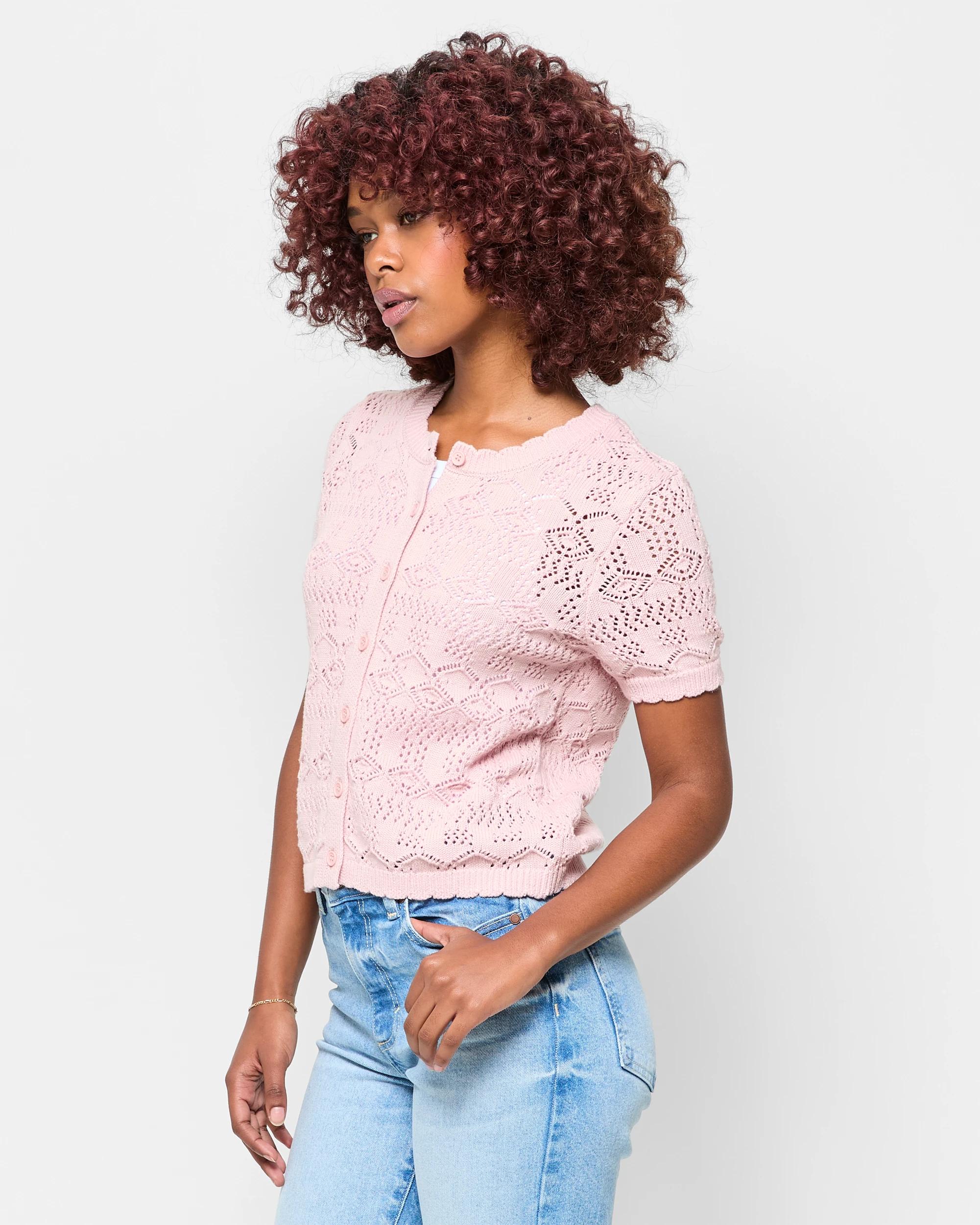 3 Target Petites Australian Cotton Femme Cardigan SOFT PINK, 3 of 5