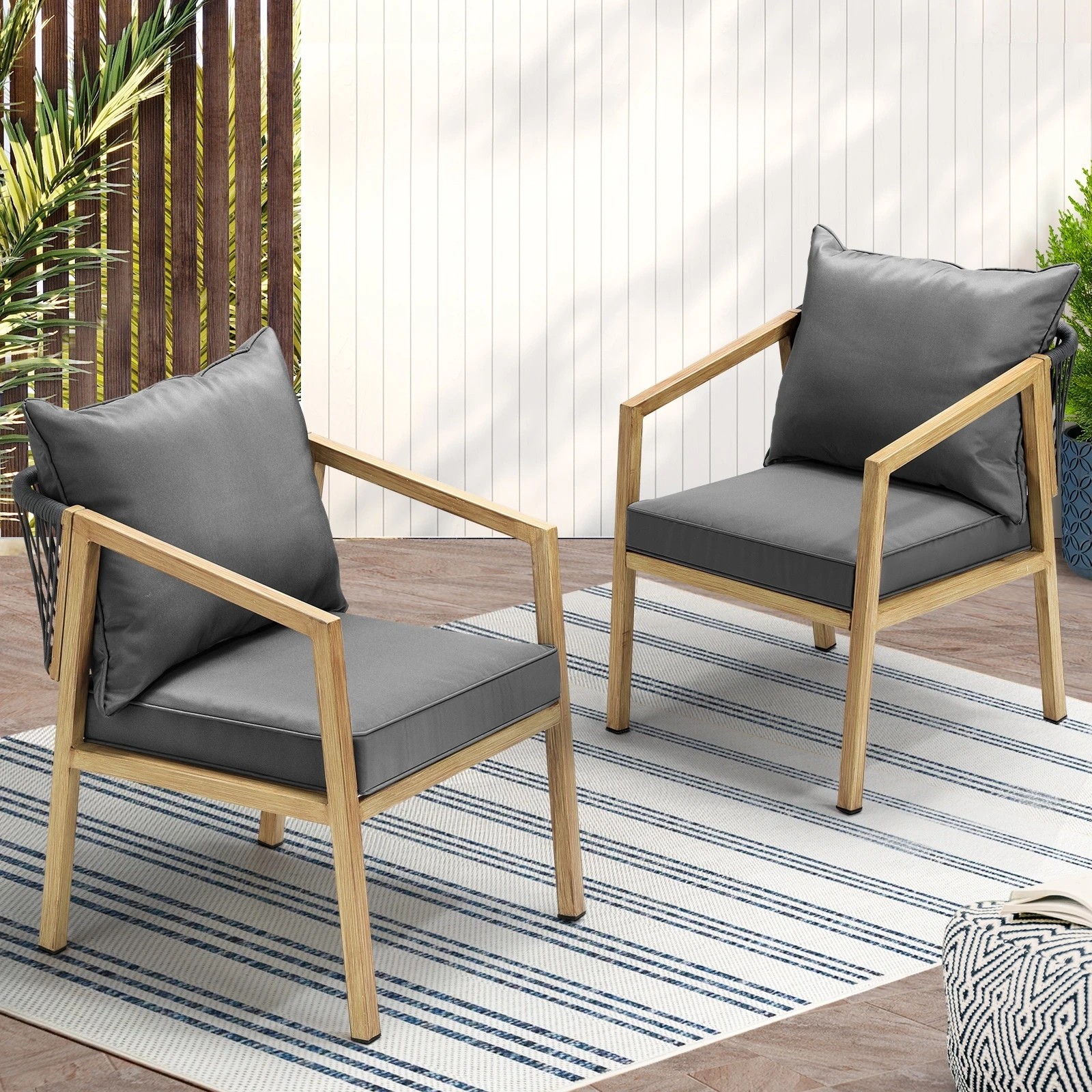 10 Livsip 2pcs Outdoor Furniture Chairs Garden Patio Lounge Set Steel Frame
 - Multi, 10 of 10