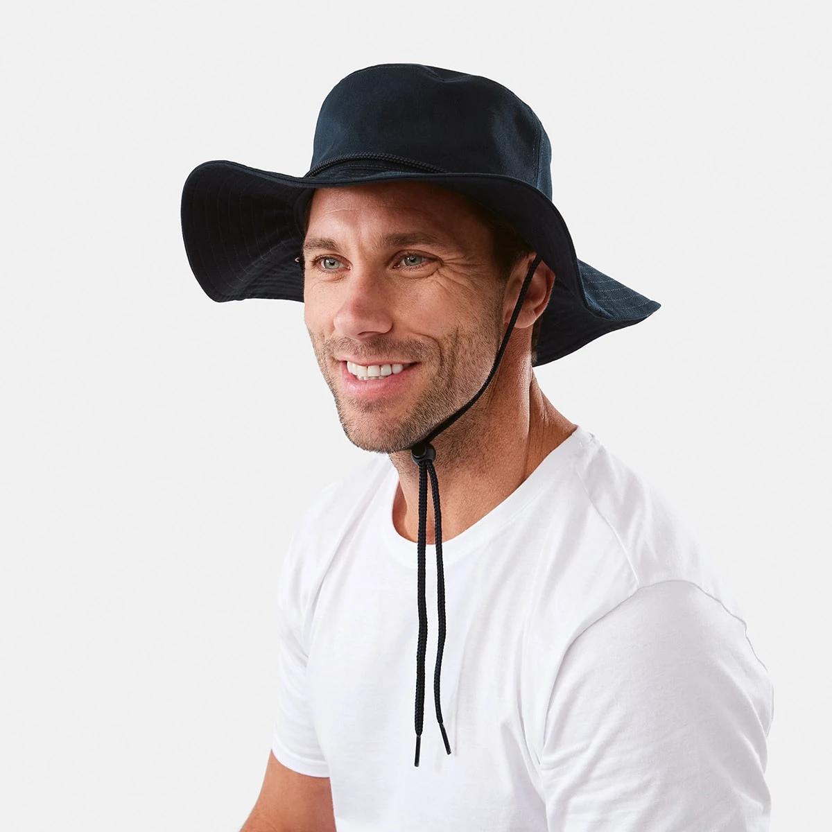 3 Wide Brim Fisherman Hat Navy, 3 of 4