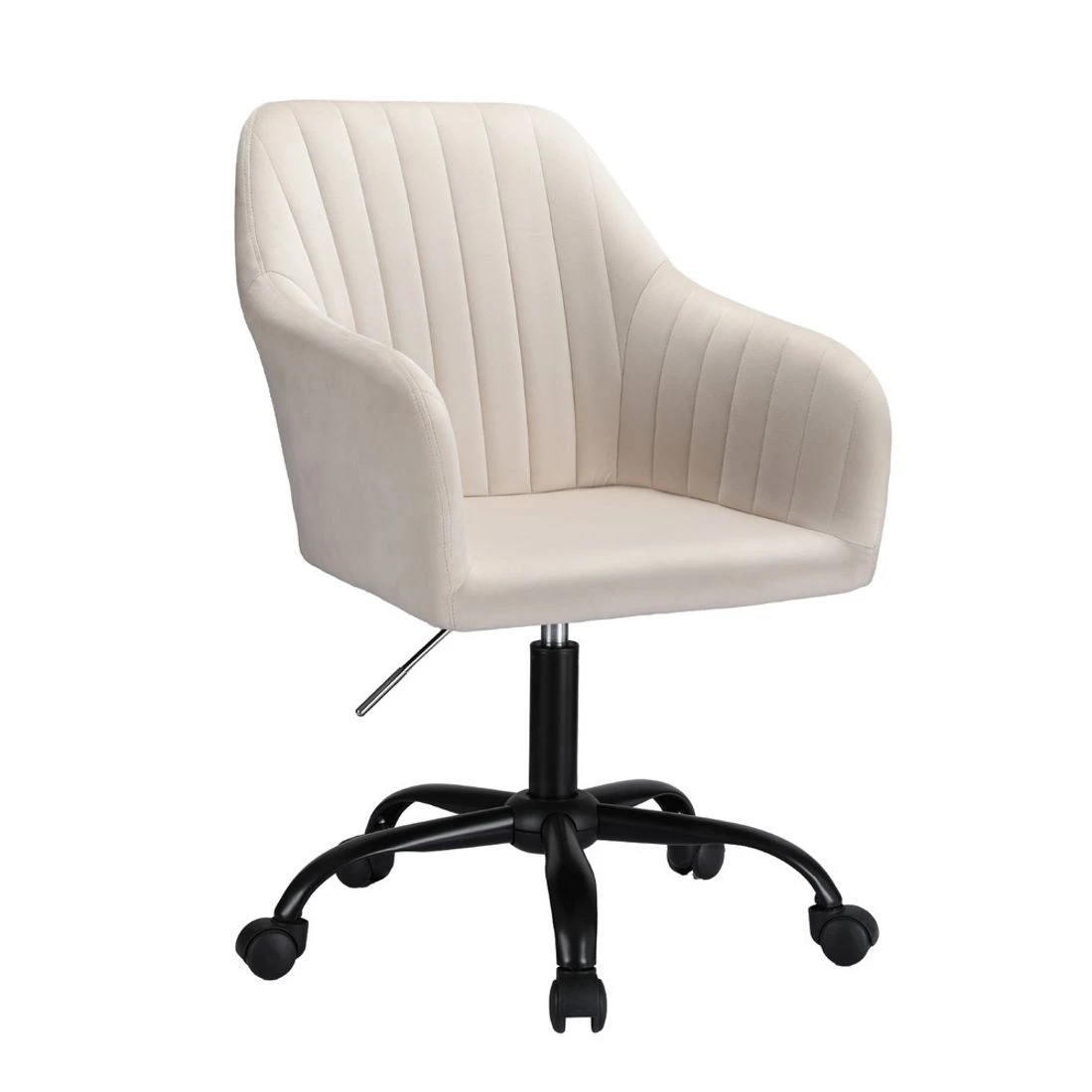 1 Artiss Office Chair Velvet Seat Cream - Beige, 1 of 7