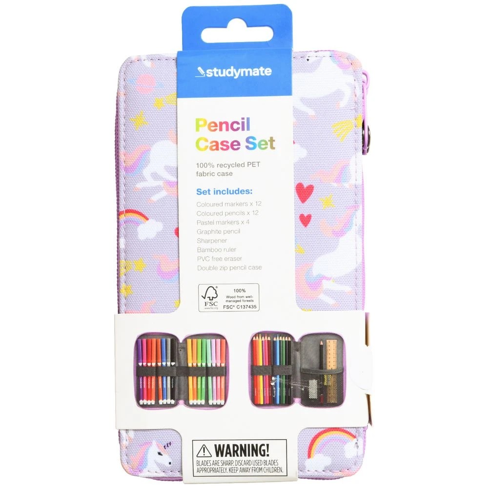 2 Studymate Pencil Case Set Unicorn 32 Piece, 2 of 10