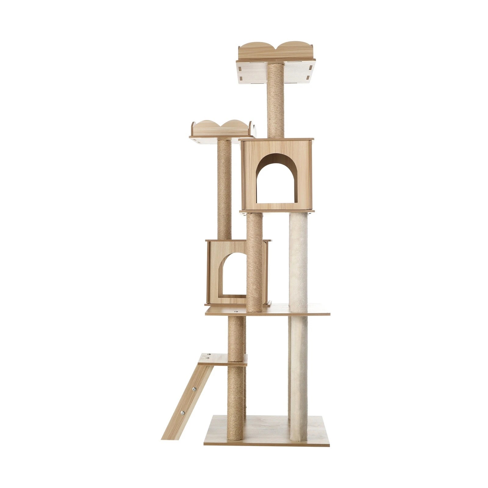 4 Alopet Cat Tree Tower Scratching Post House Bed Wood Scratcher Condo 161cm
 - Natural, 4 of 7