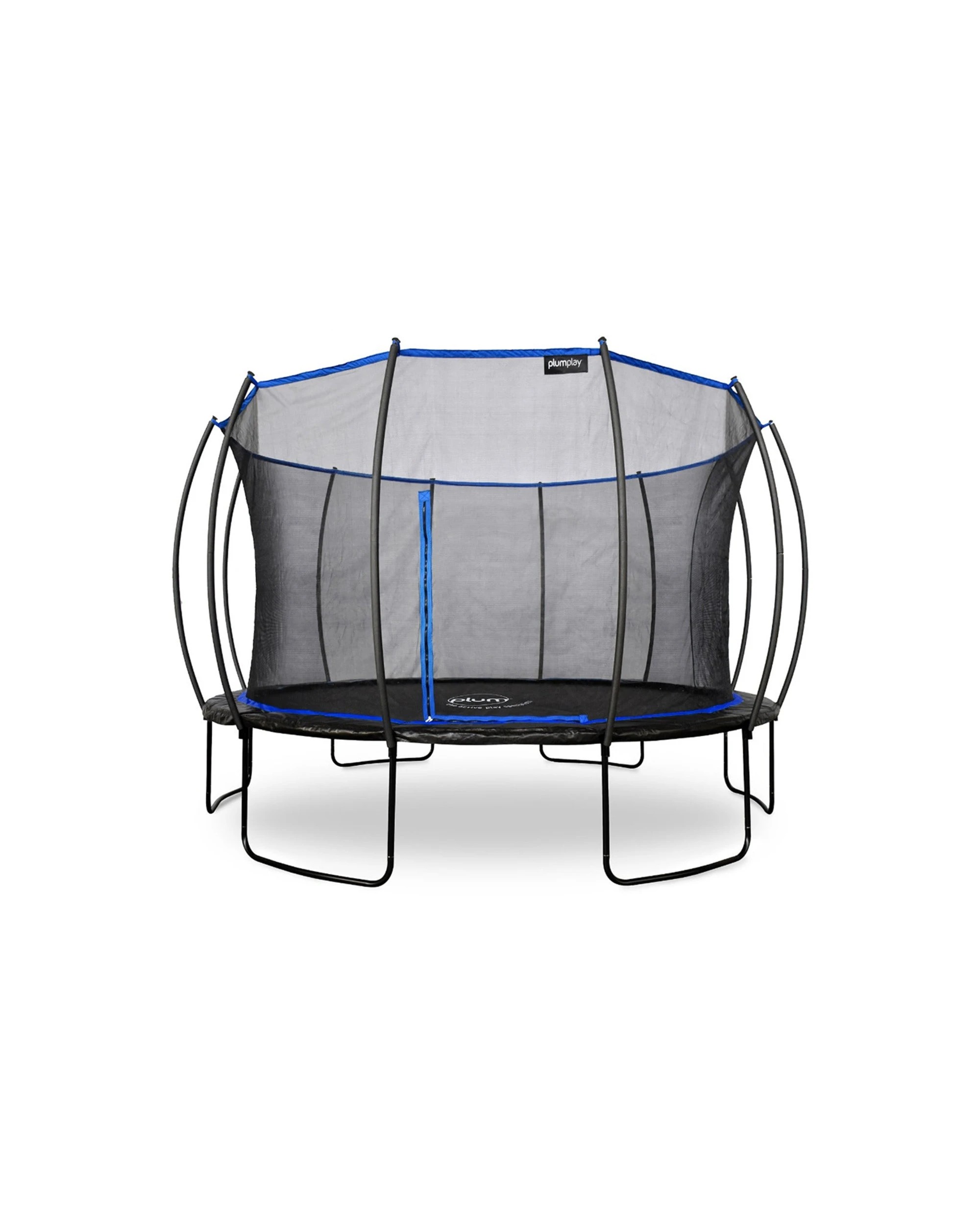 1 Plum Play Au Deluxe Round Trampoline 14ft With Springsafe Enclosure 2g Entry - Black, 1 of 3