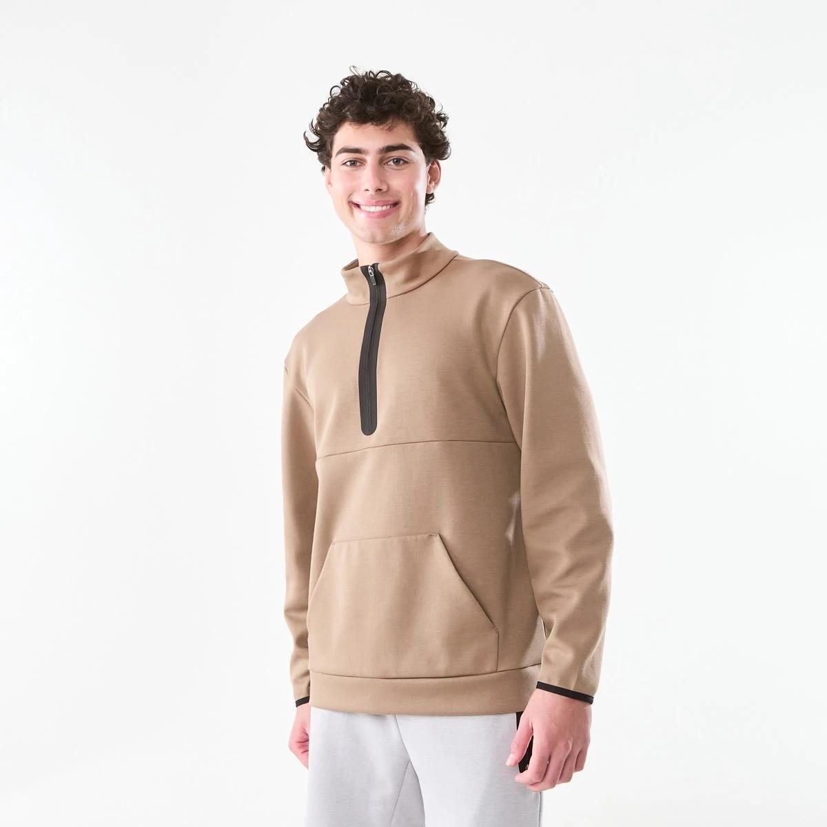 2 Active Mens Sports Half Zip Pullover Brn Walnt, 2 of 7