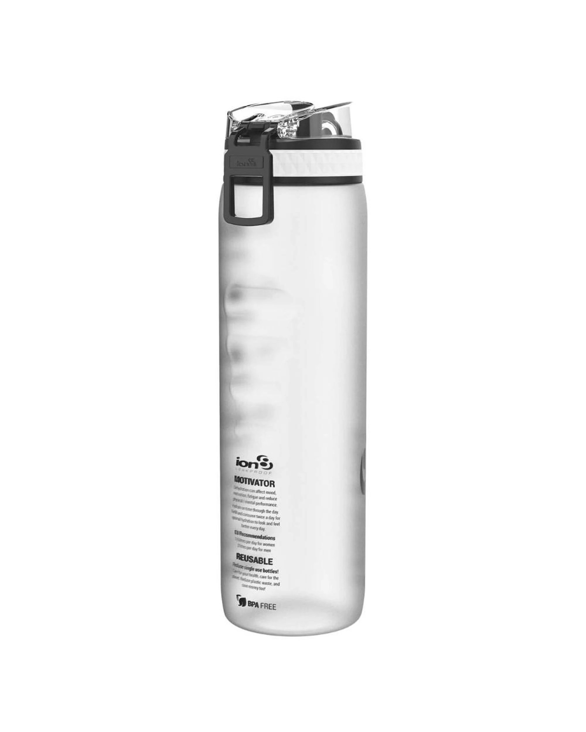 3 Ion8 Quench Motivator 1L Water Bottle  Frosted White - Clear, 3 of 3