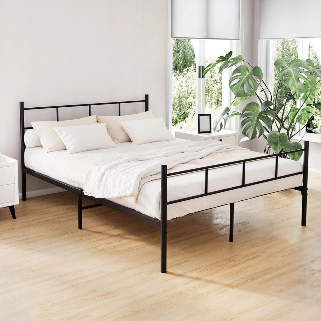 3 Artiss Bed Frame Double Metal Bed Frames SOL - Black, 3 of 5