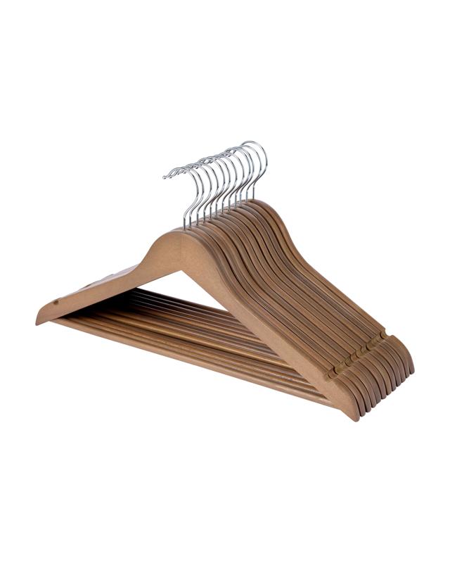 12 Pack Wooden Hangers - Walnut 