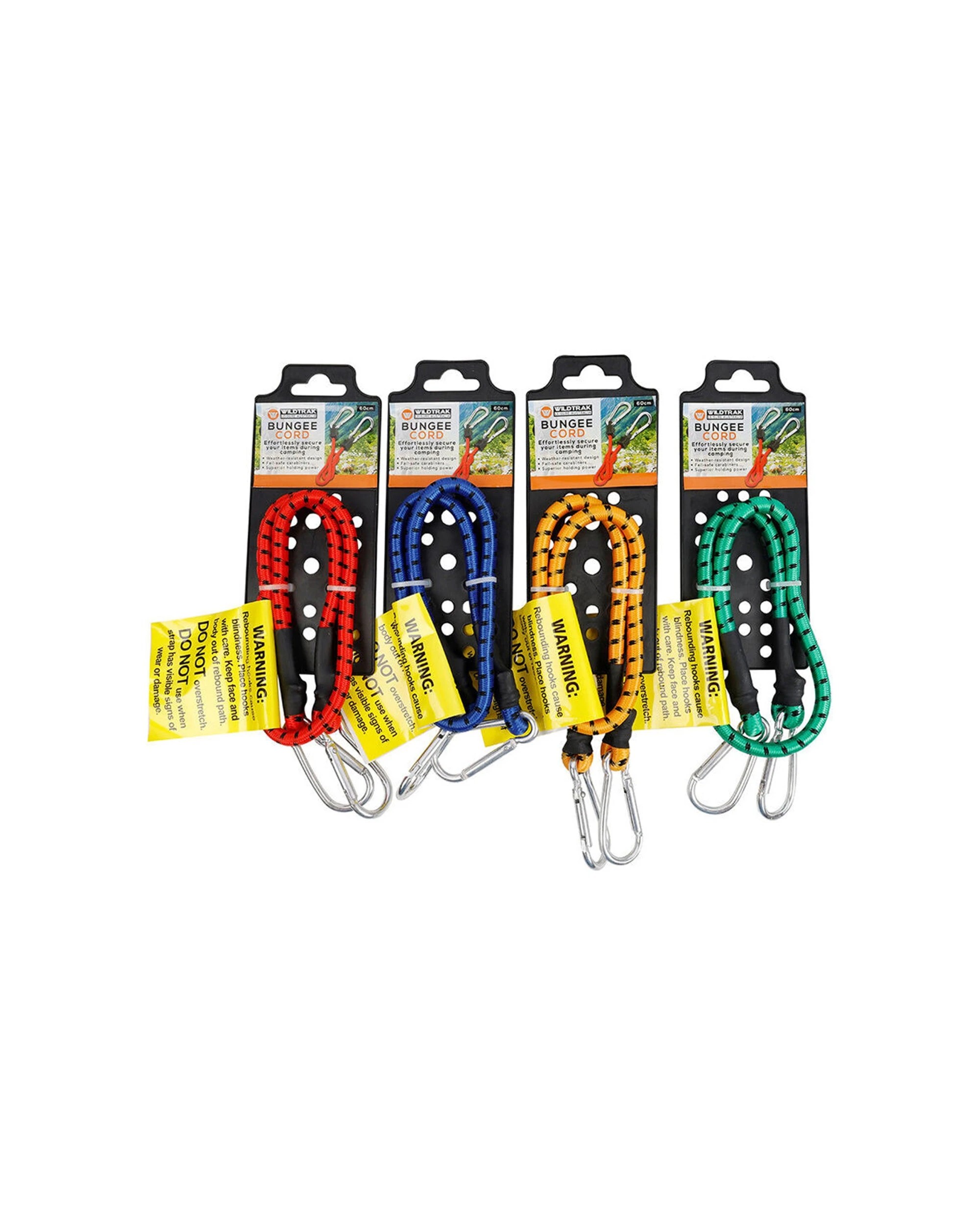 3 Wildtrak Heavy Duty Camping Bungee Cord With Carabiner Cargo Securing - Blue, 3 of 3