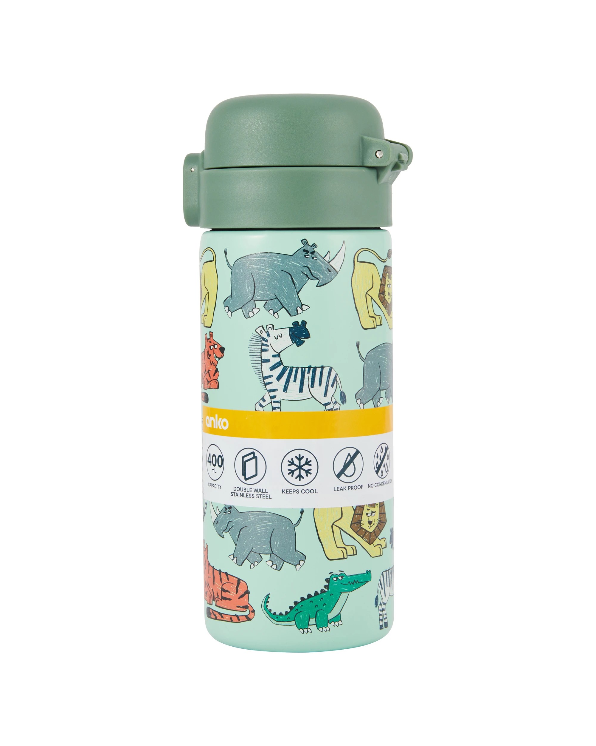 6 400ml Double Wall Insulated Cylinder Bottle - Animal, 6 of 6