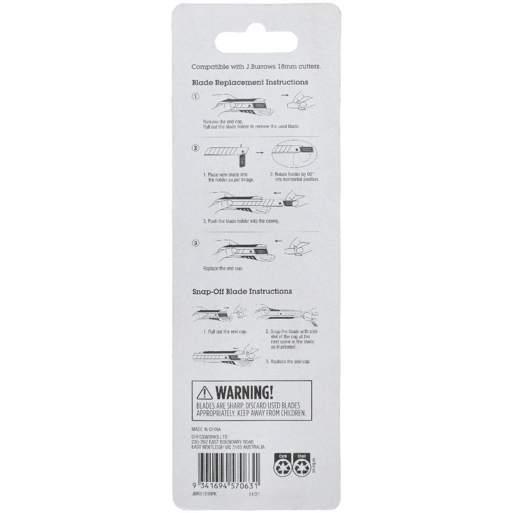 4 J.Burrows 18mm Replacement Blades 10 Pack, 4 of 4