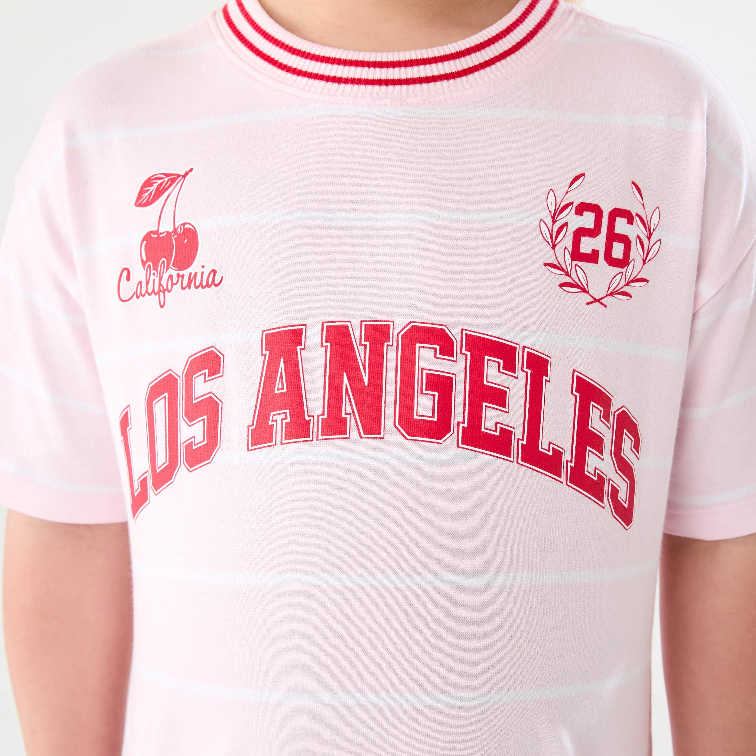 5 Short Sleeve Oversized Sporty T-shirt Pnk La, 5 of 7