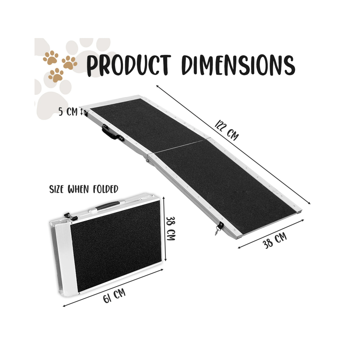 2 Furtastic Foldable Aluminium Dog Ramp - 122 x 38 cm, 2 of 6