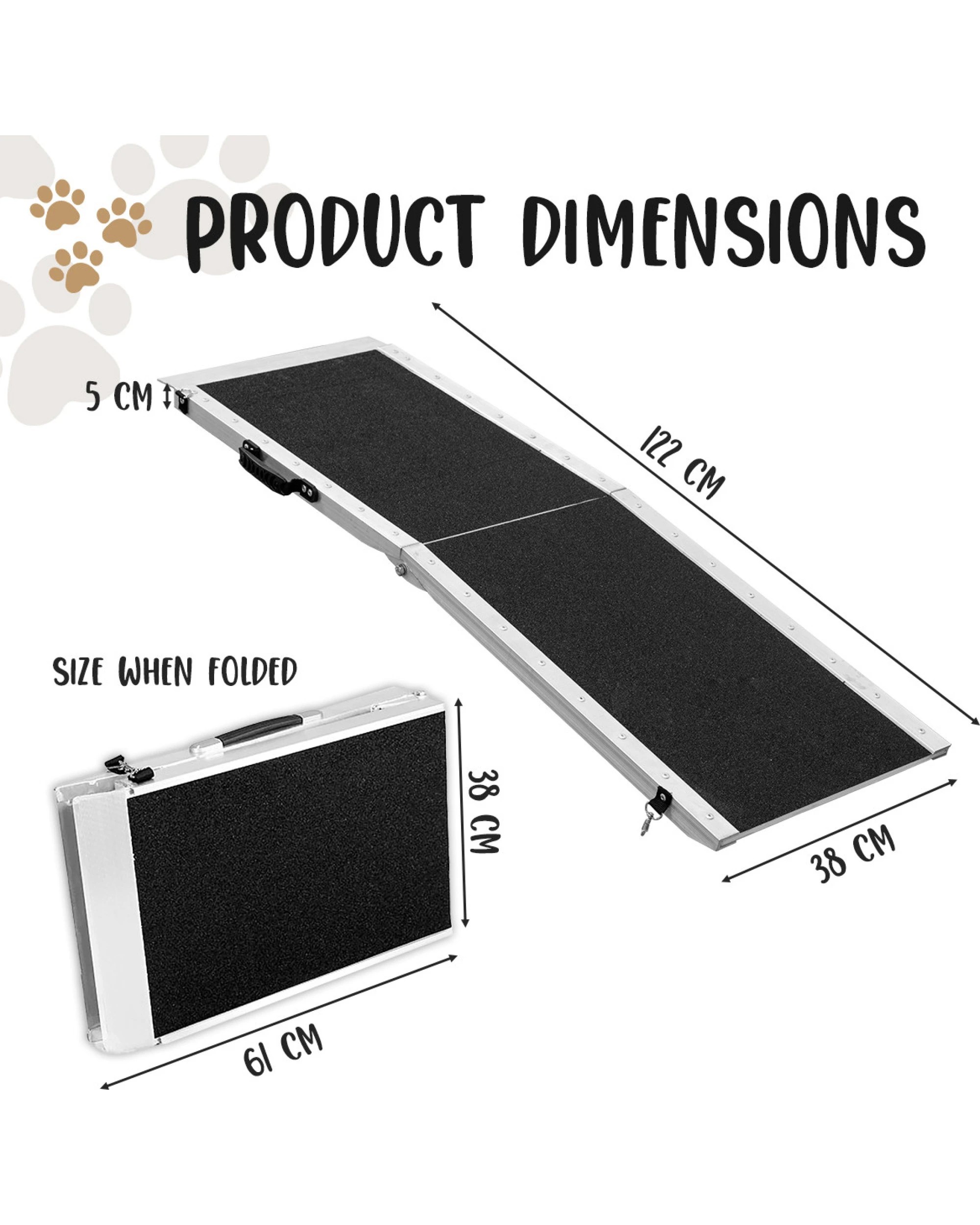 2 Furtastic Foldable Aluminium Dog Ramp - 122 x 38 cm, 2 of 6
