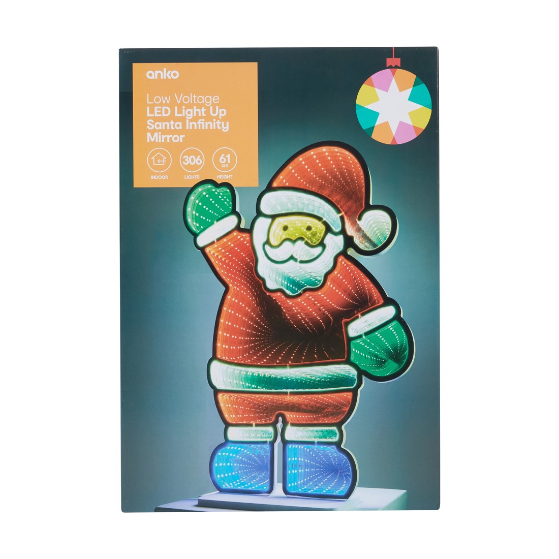 8 Low Voltage LED Light Up Santa Infinity Mirror, 8 of 9