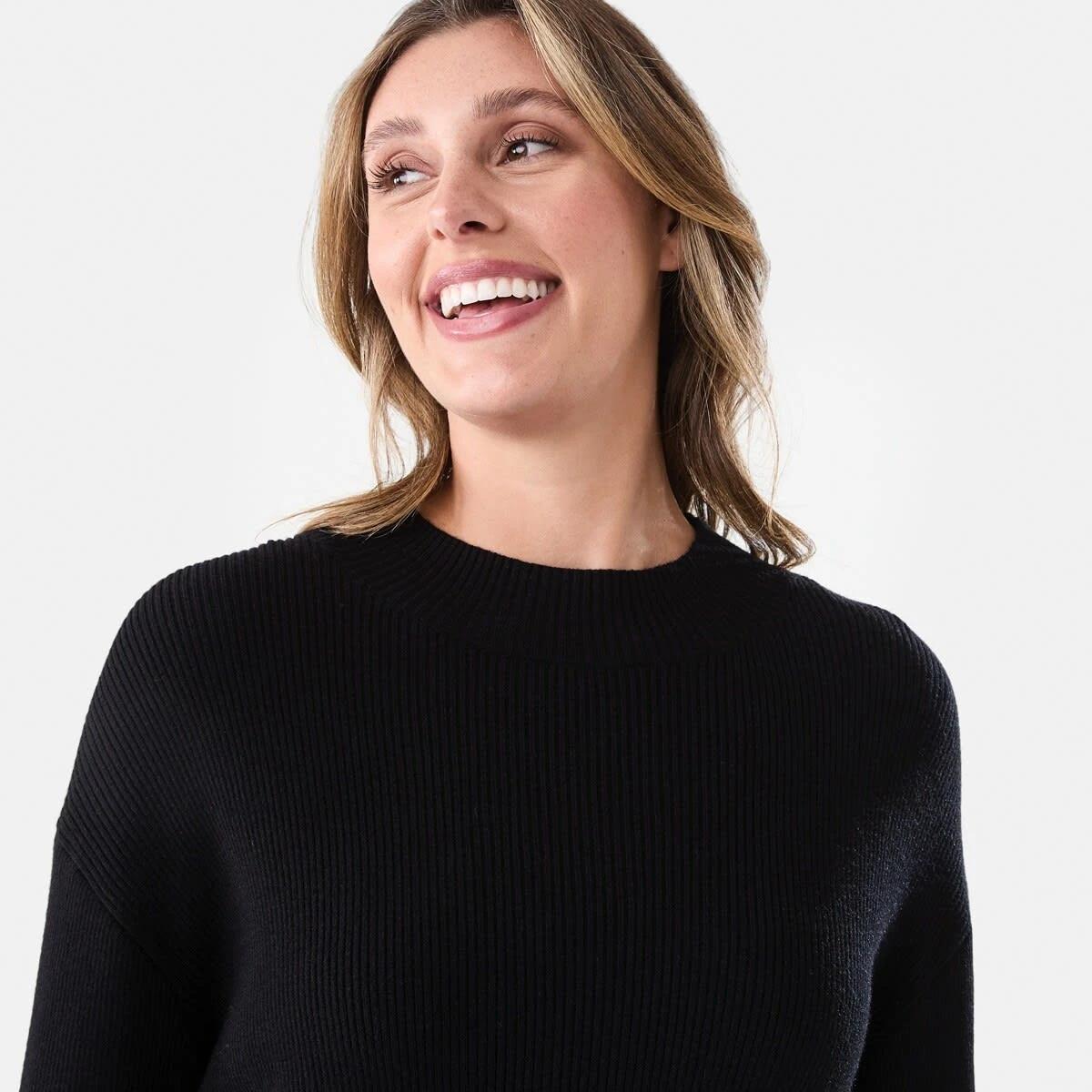 4 Mock Neck Rib Jumper Black, 4 of 6