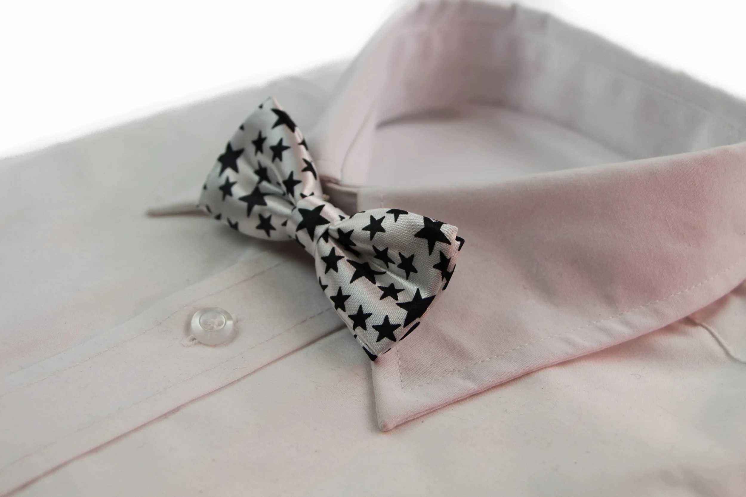 1 Zasel Boys White With Black Stars Patterned Bow Tie - Multi, 1 of 3