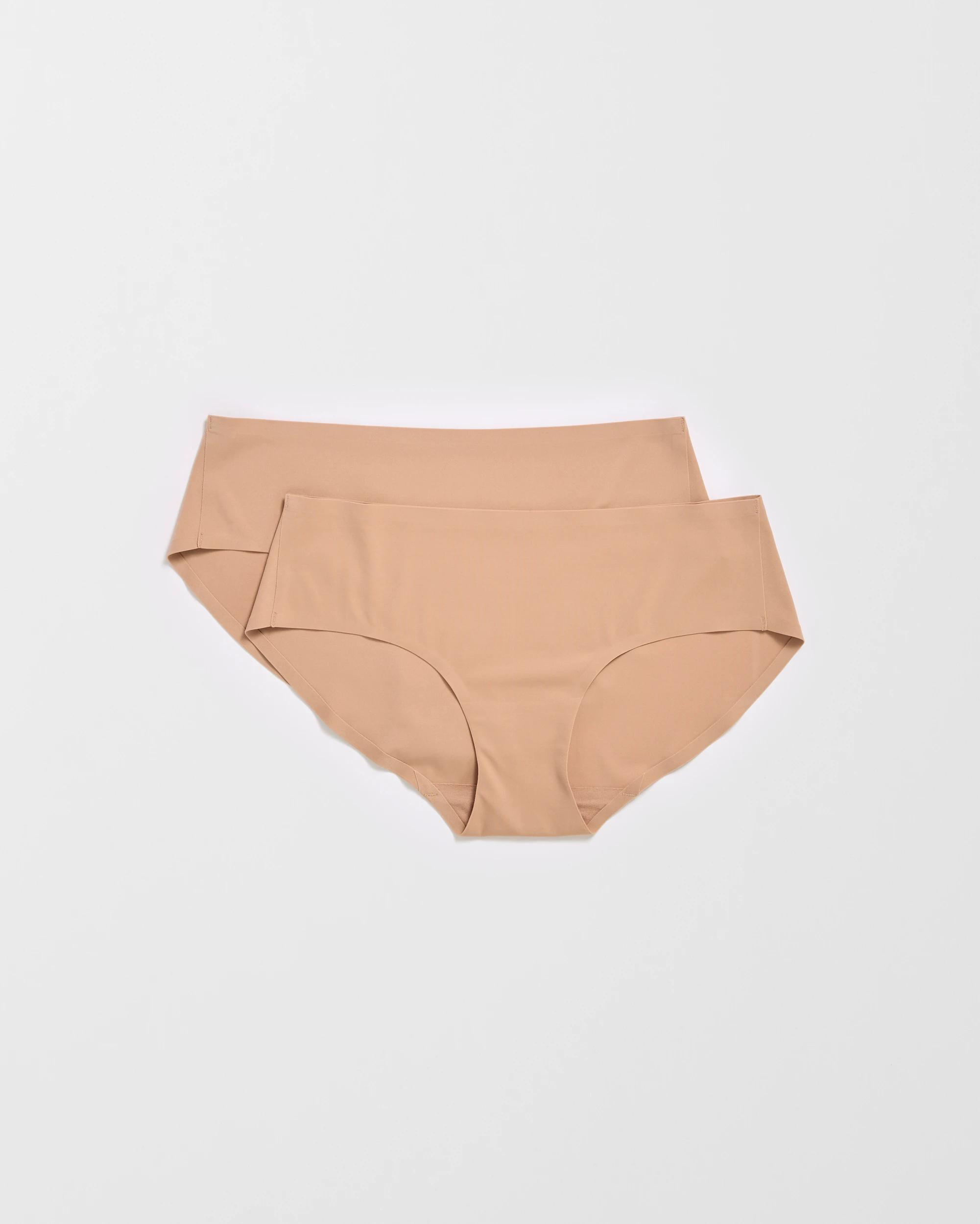 1 Target Woman Smooth Moves 2 Pack No Show Bonded Hipster Bikini Briefs LATTE, 1 of 4