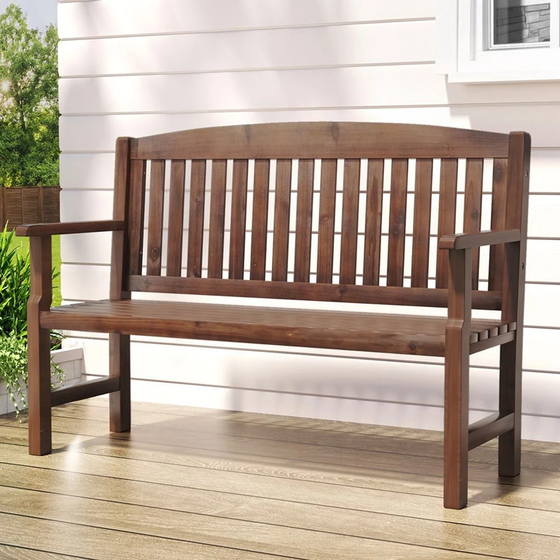 3 Gardeon Outdoor Garden Bench Wooden 2 Seater Lounge Chair Patio Furniture
 - brown, 3 of 6