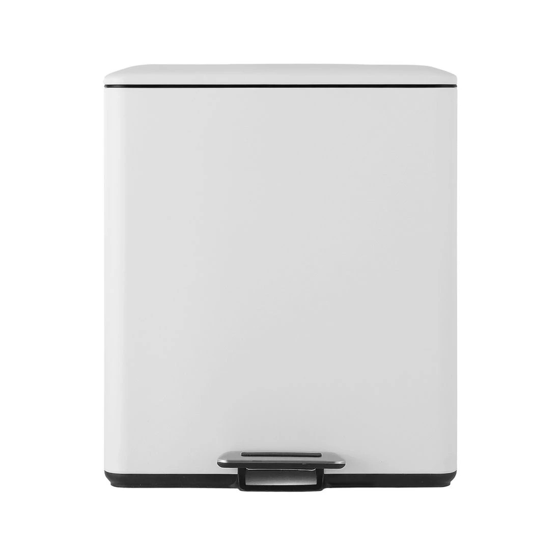 1 Cefito Pedal Bins Rubbish Bin Dual Compartment Waste Recycle Dustbins 40L - White, 1 of 4