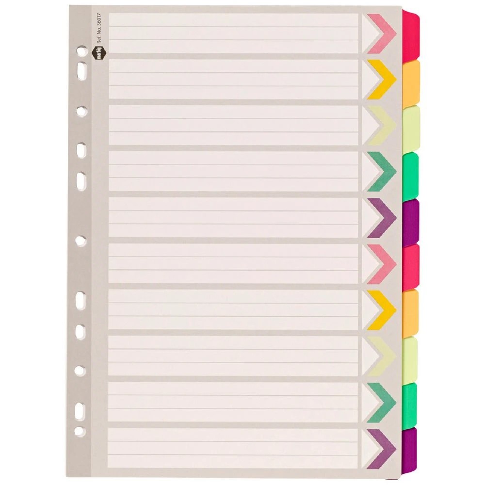 1 Marbig Fluoro Dividers A4 10 Tab, 1 of 1