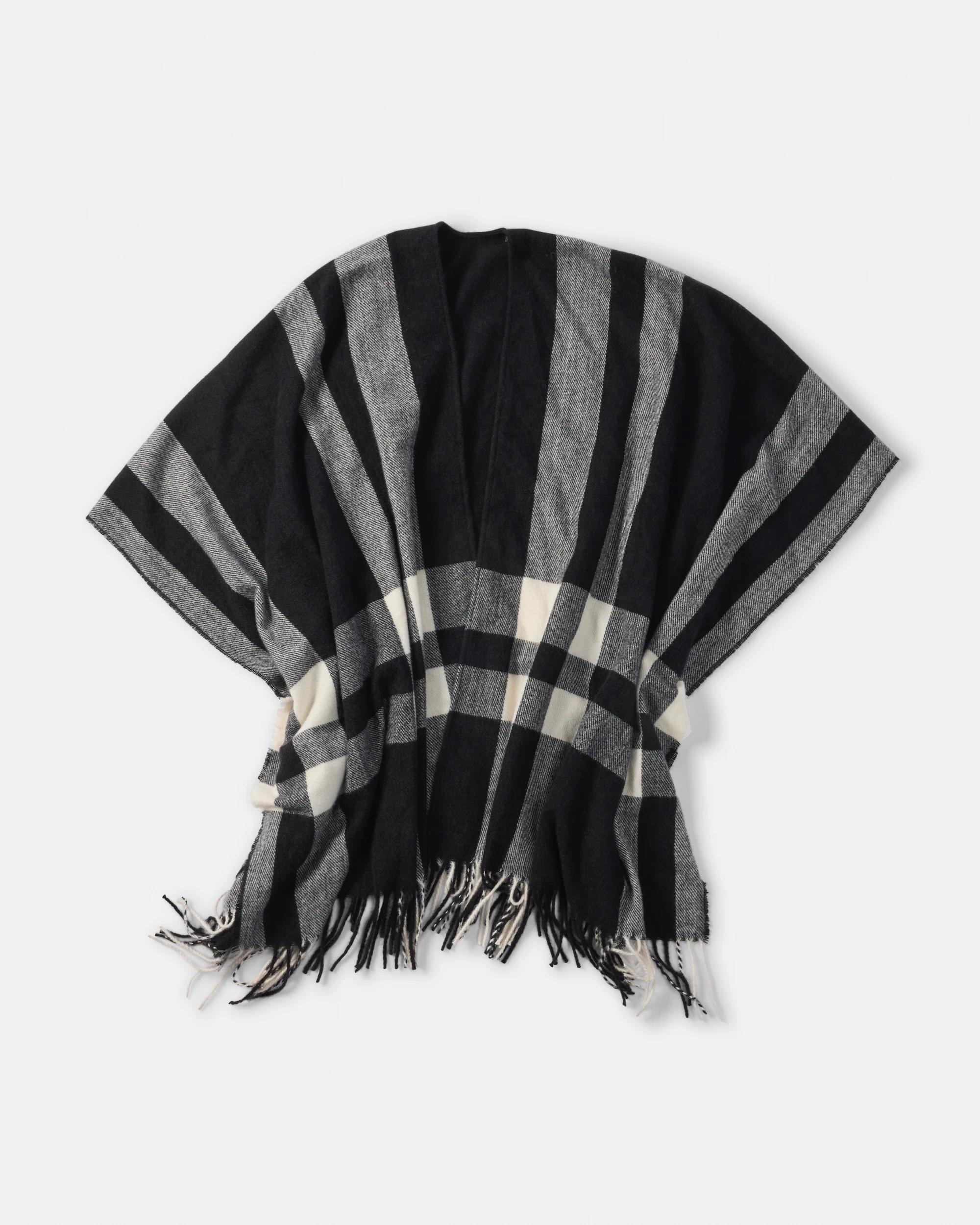 1 Wrap Scarf Blk Check, 1 of 4
