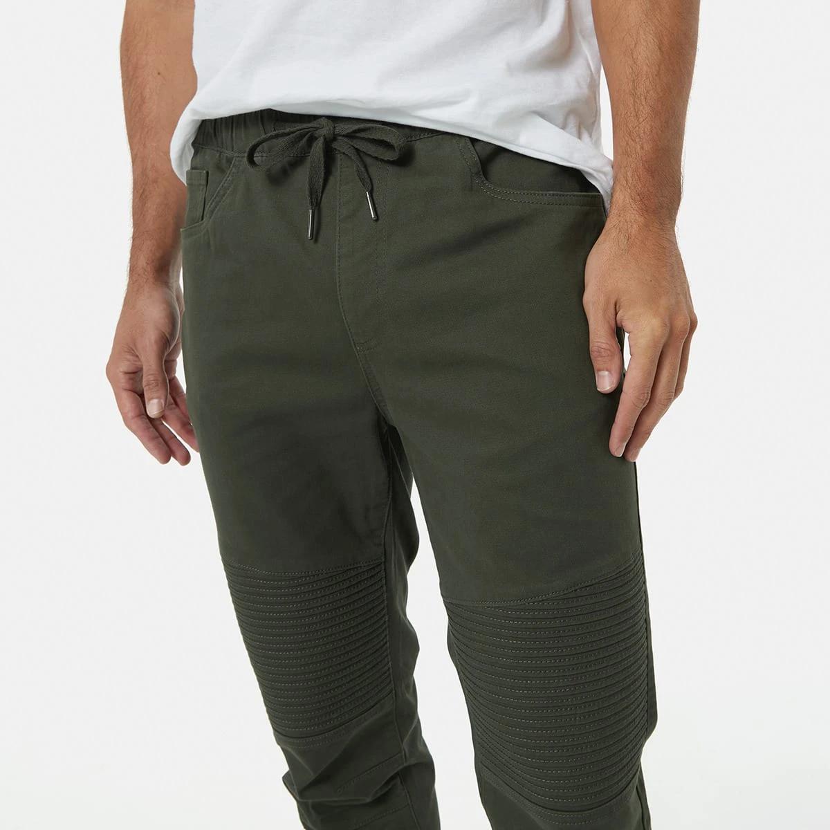 4 Elastic Waist Moto Joggers Grn Khaki, 4 of 6