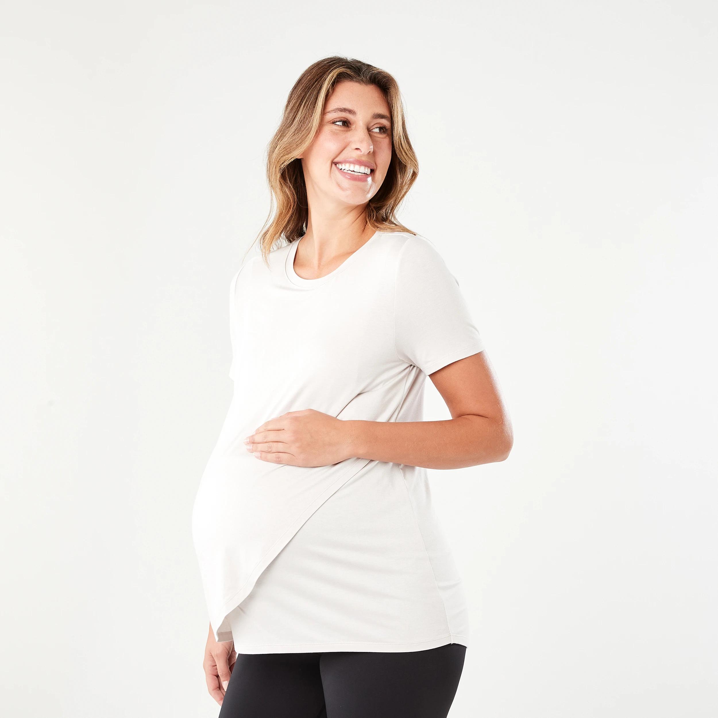 2 Maternity Overlay T-shirt NATURAL BEIGE, 2 of 6