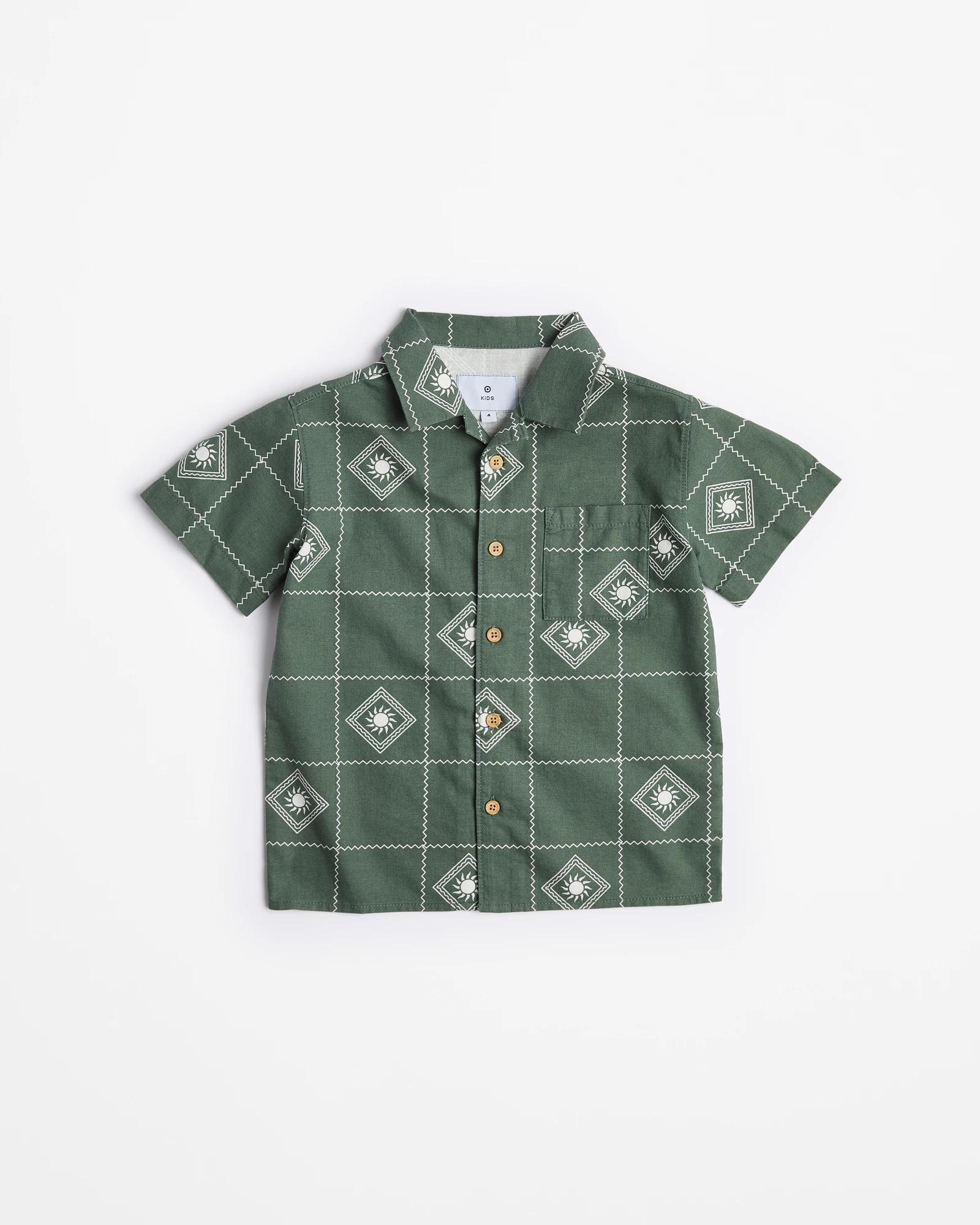 4 Target Cotton Short Sleeve Shirt GREEN, 4 of 5