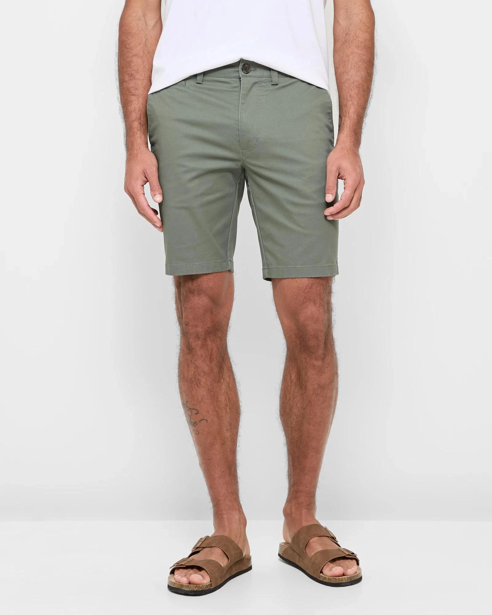 1 Target Australian Cotton Blend Slim Chino Shorts KHAKI, 1 of 5