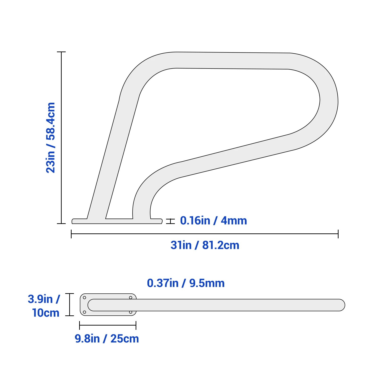 2 OGL Swimming Pool Handrail Steps Stairs Railing Banister Stainless Steel, 2 of 6