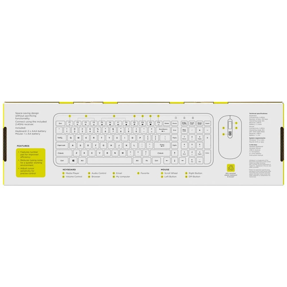 7 Qudo Wireless Keyboard and Mouse Combo Stone, 7 of 7