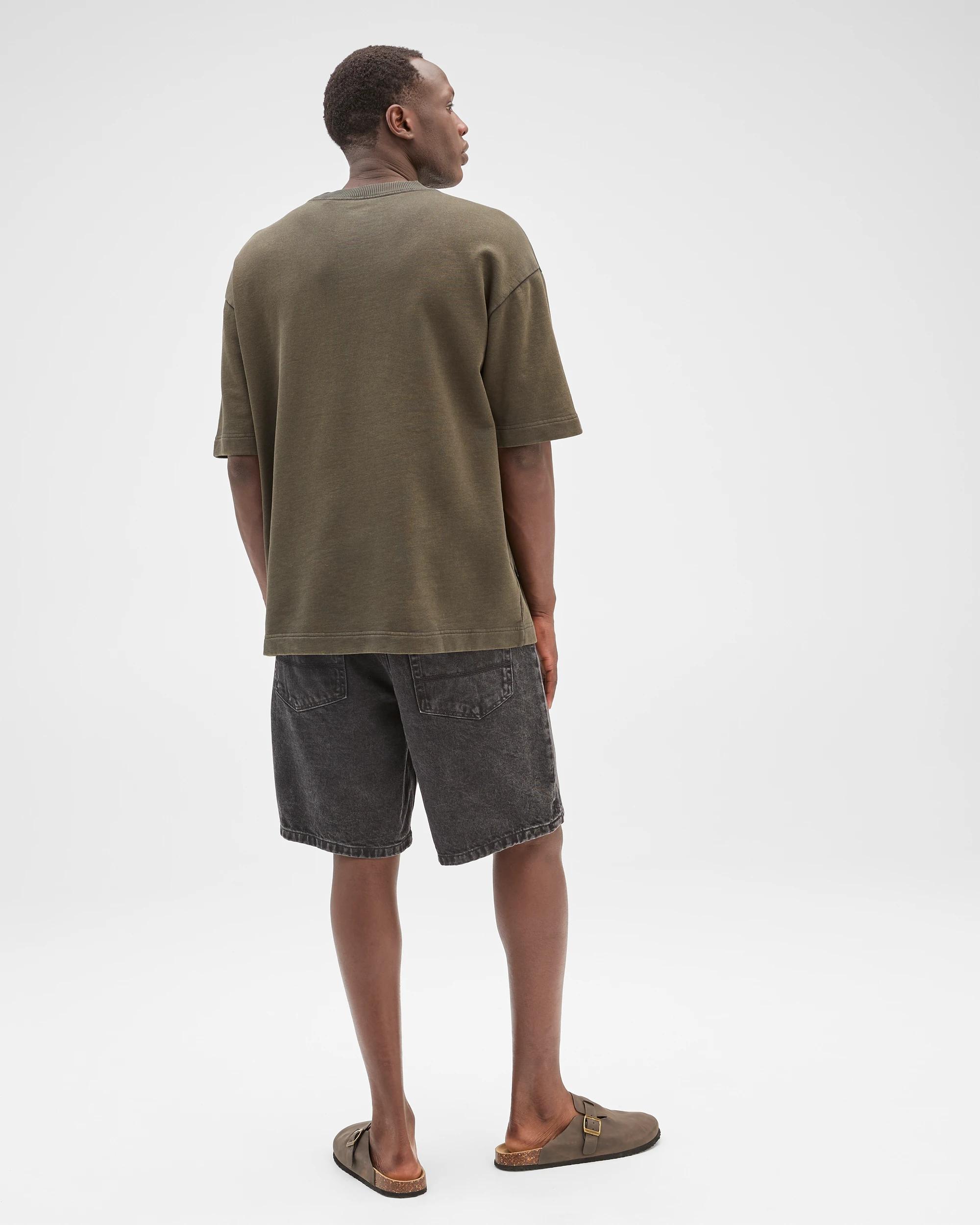 4 Commons Australian Cotton Fleece T-Shirt OLIVE GREEN, 4 of 5