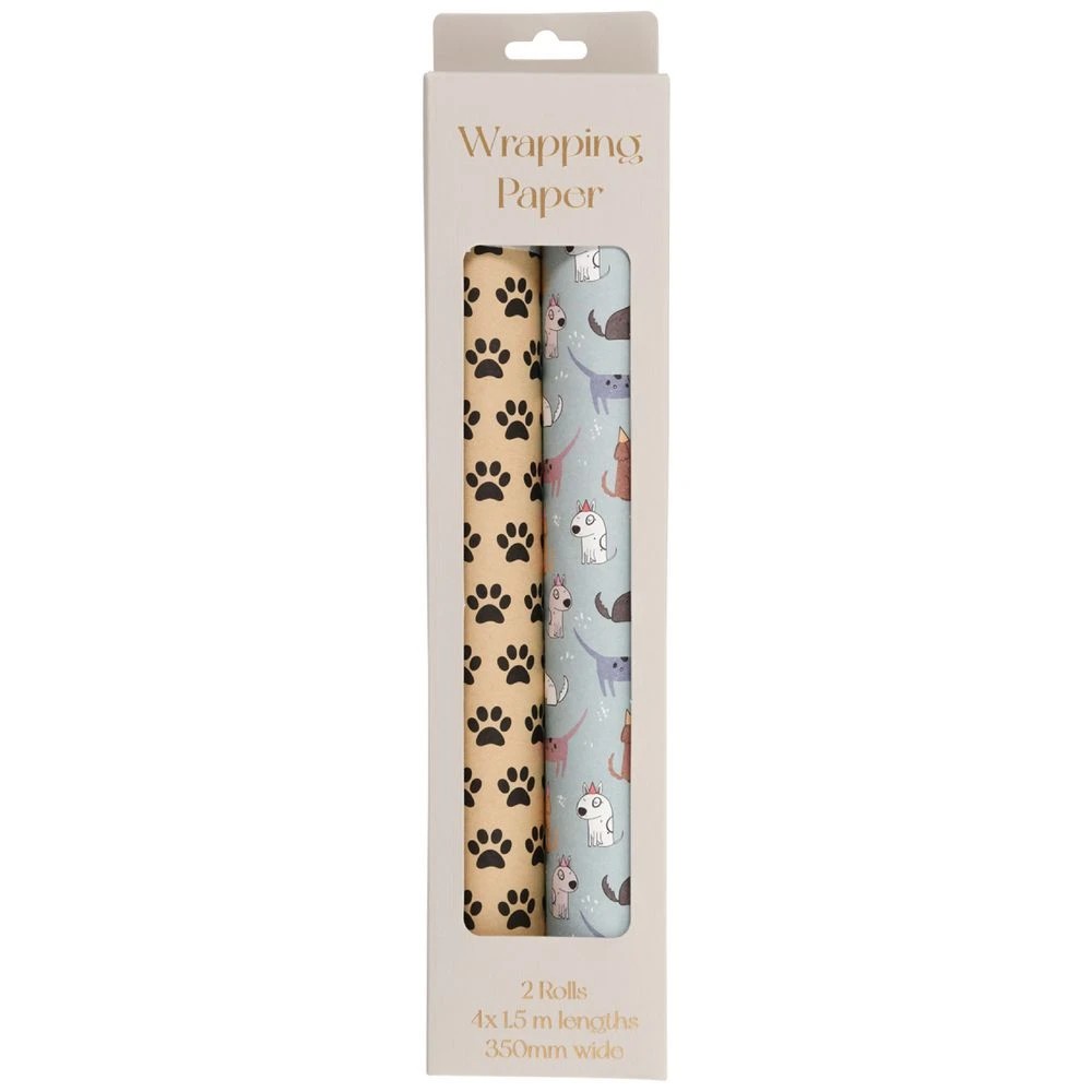 1 Otto Gift Wrap 390mm x 3m Dogs 2 Pack, 1 of 3