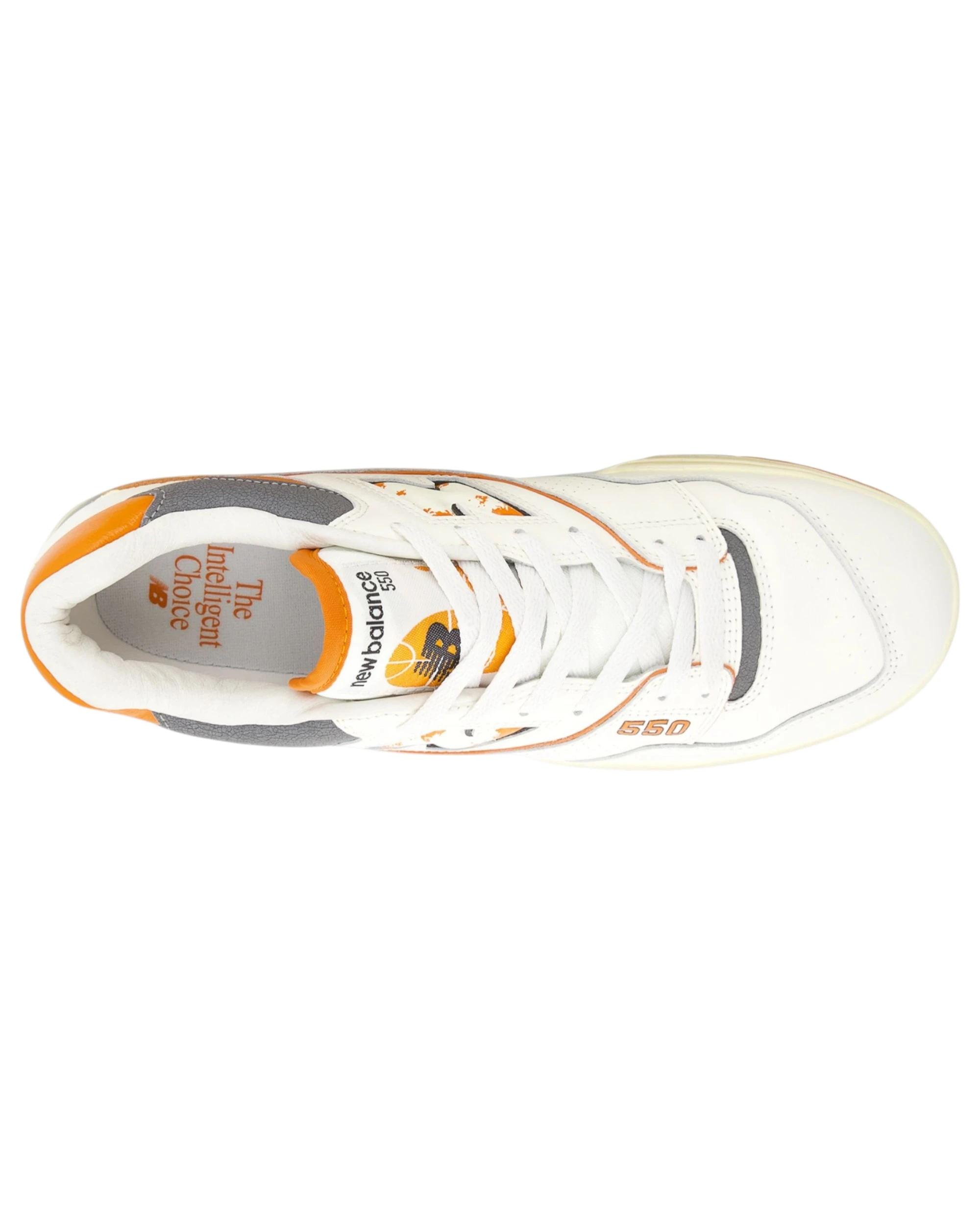 3 New Balance Mens 550 White/ Orange Athletic Shoes WHITE/ORANGE, 3 of 5