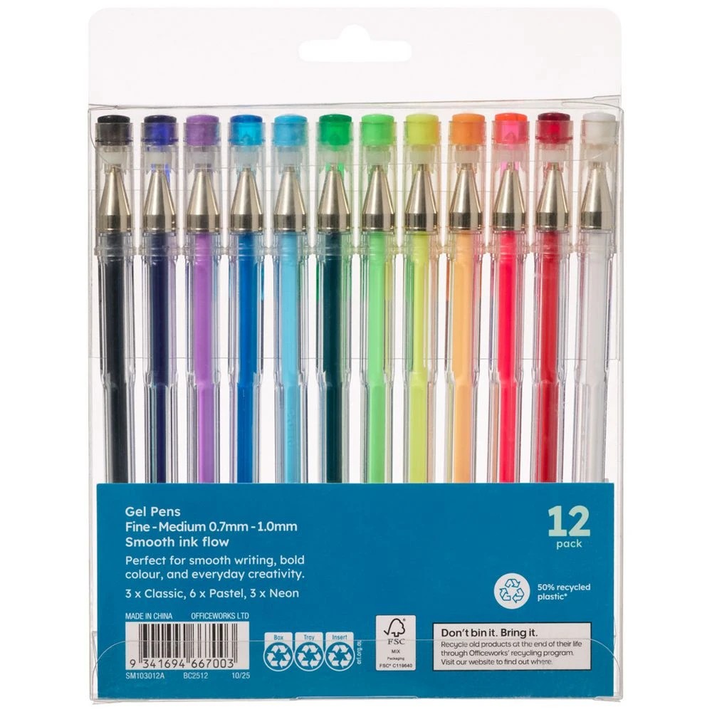 4 Studymate Gel Pen Assorted 12 Pack, 4 of 4