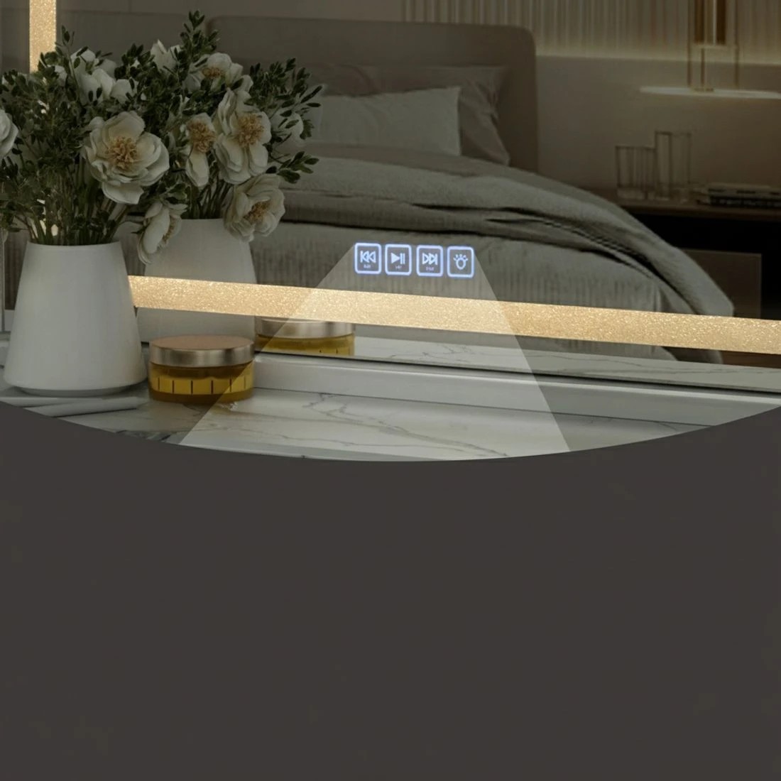 4 Embellir tooth Makeup Mirror 58x46cm Hollywood Vanity with LED Light Crystal - Multi, 4 of 6