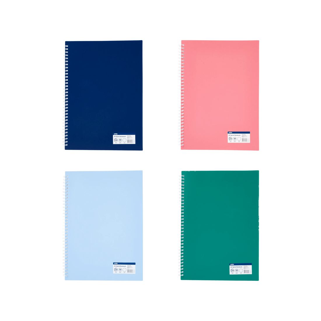 4 A4 Spiral Notebook - Assorted, 4 of 4