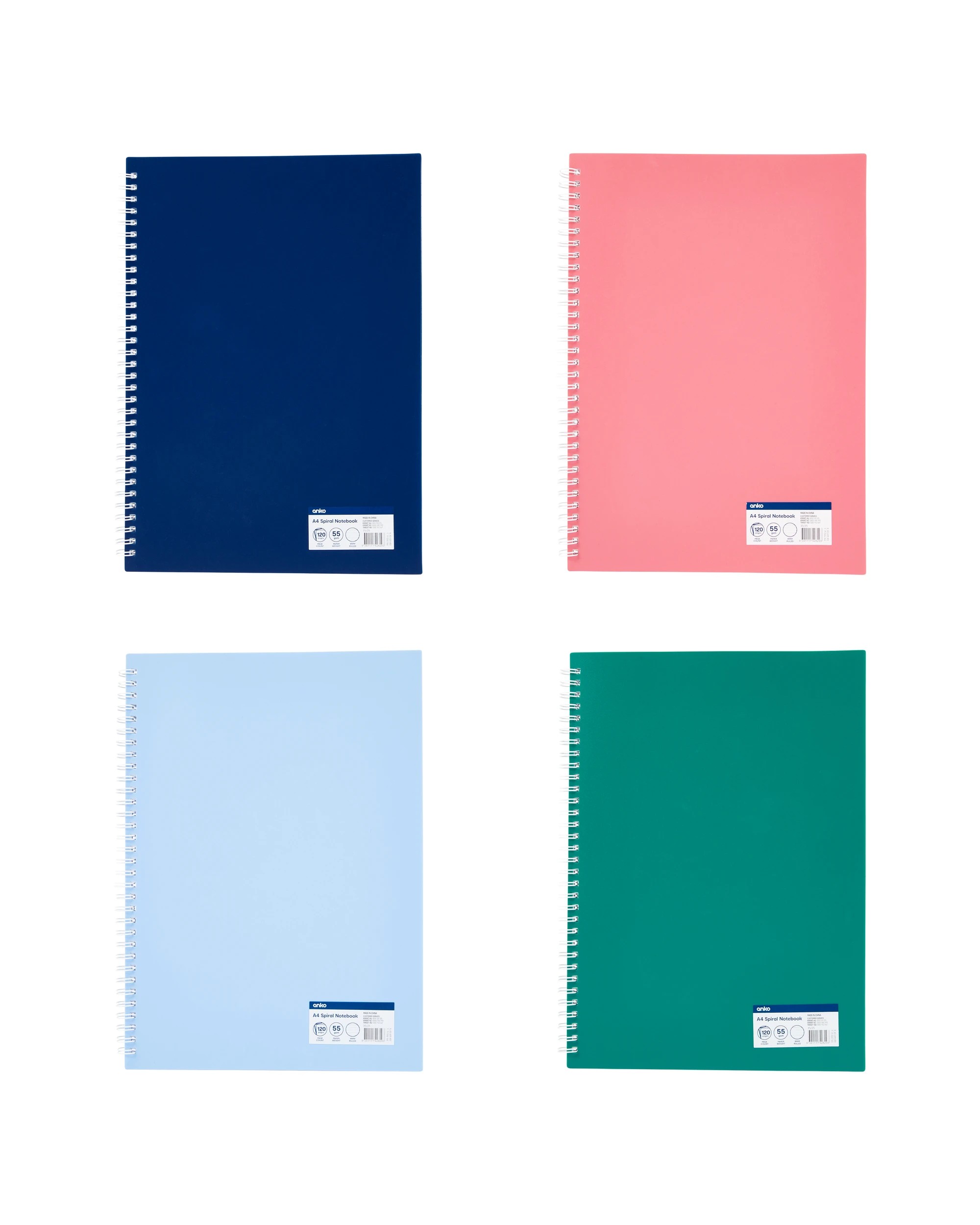 4 A4 Spiral Notebook - Assorted, 4 of 4