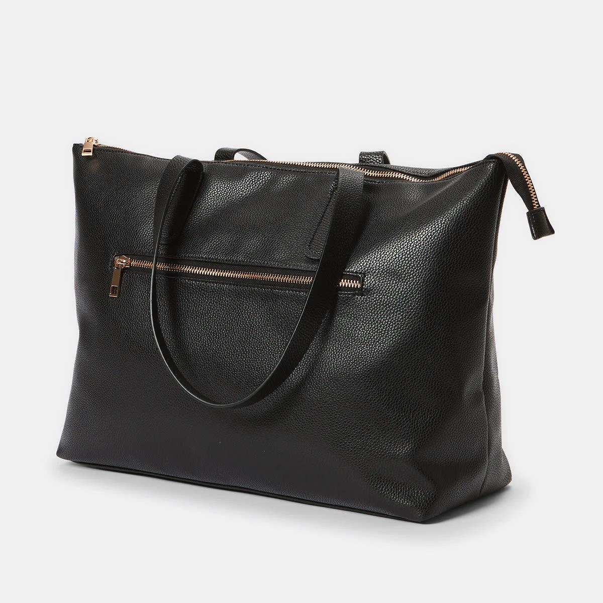 1 Zip Front Tote Bag Black, 1 of 6