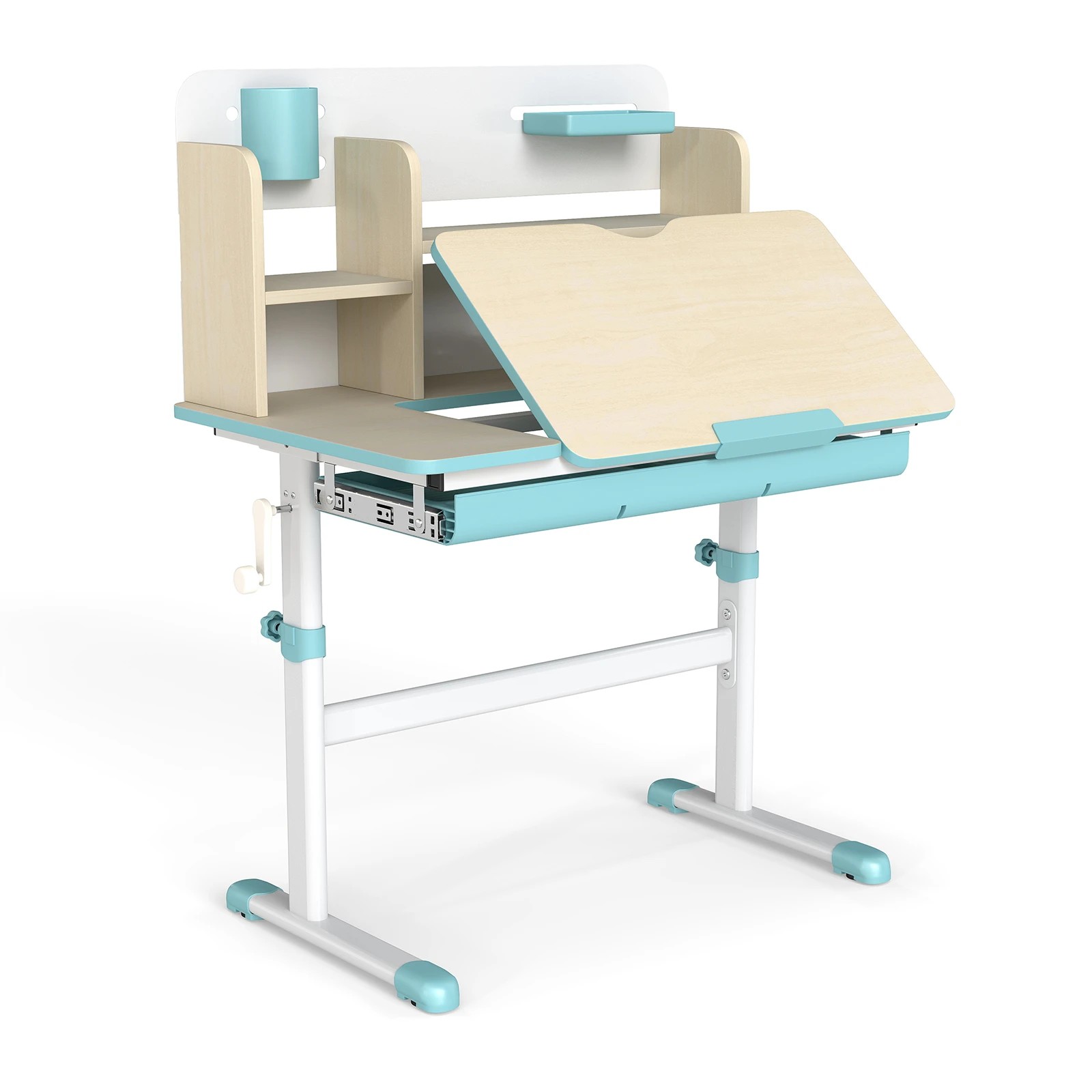 1 Costway Study Desk Height Adjustbale Table w/Tiltable Top, 1 of 5