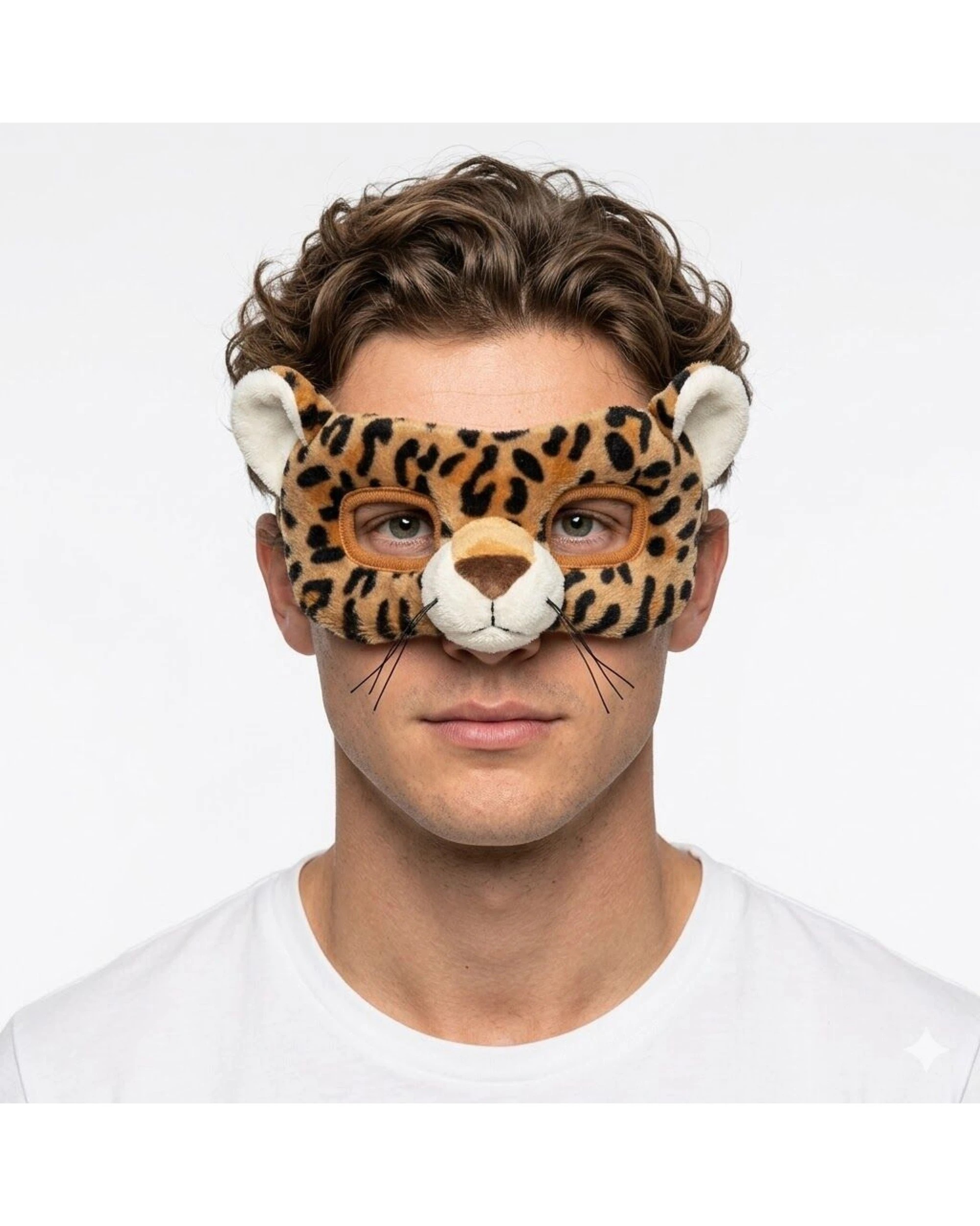 1 BR Costumes ANIMAL EYE MASK Party Costume Halloween Accessory - Leopard, 1 of 3