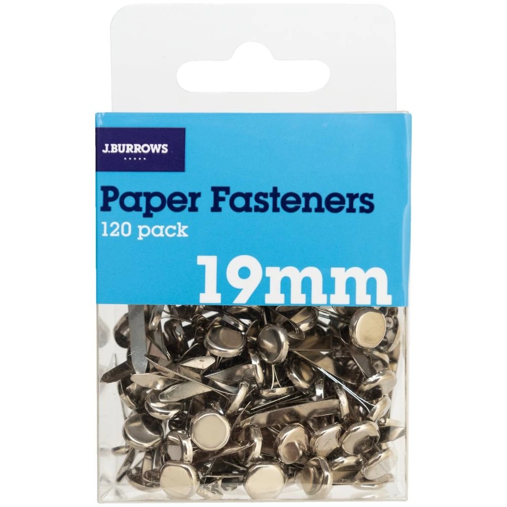 3 J.Burrows 19mm Paper Fasteners Silvers 120 Pack, 3 of 3