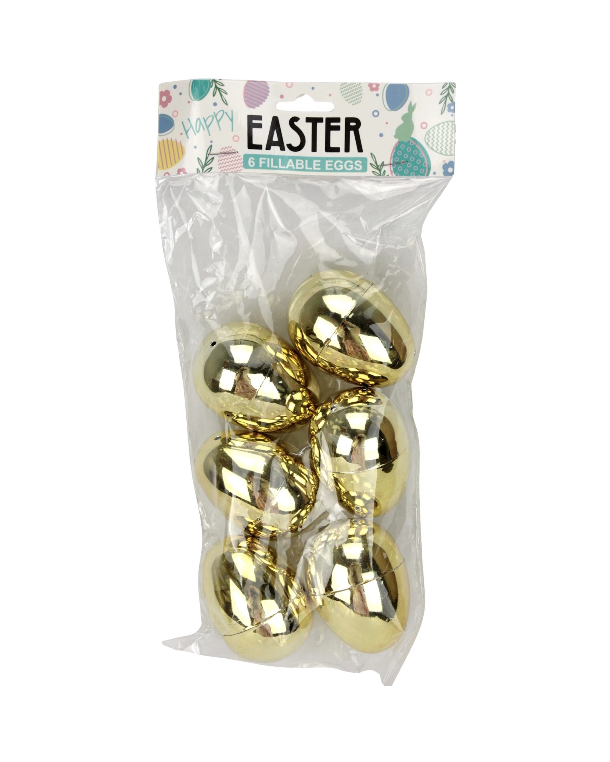 3 Oceana Metallic Fillable Easter Eggs 6cm Pack of 6 - Gold, 3 of 4